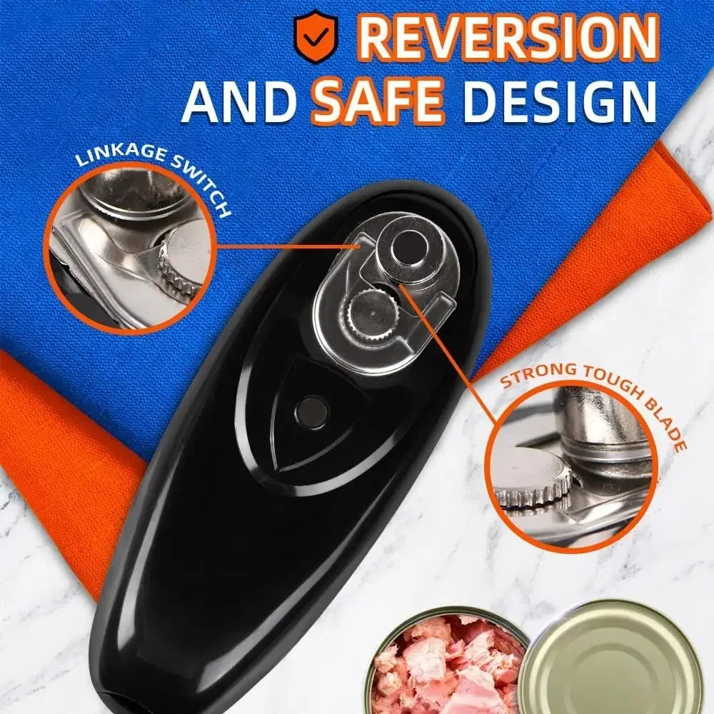 Electric Can Opener One Touch Automatic Jar Bottle Can Open Machine Battery Operated Handheld Sharp Edge Opener Kitchen Gadget