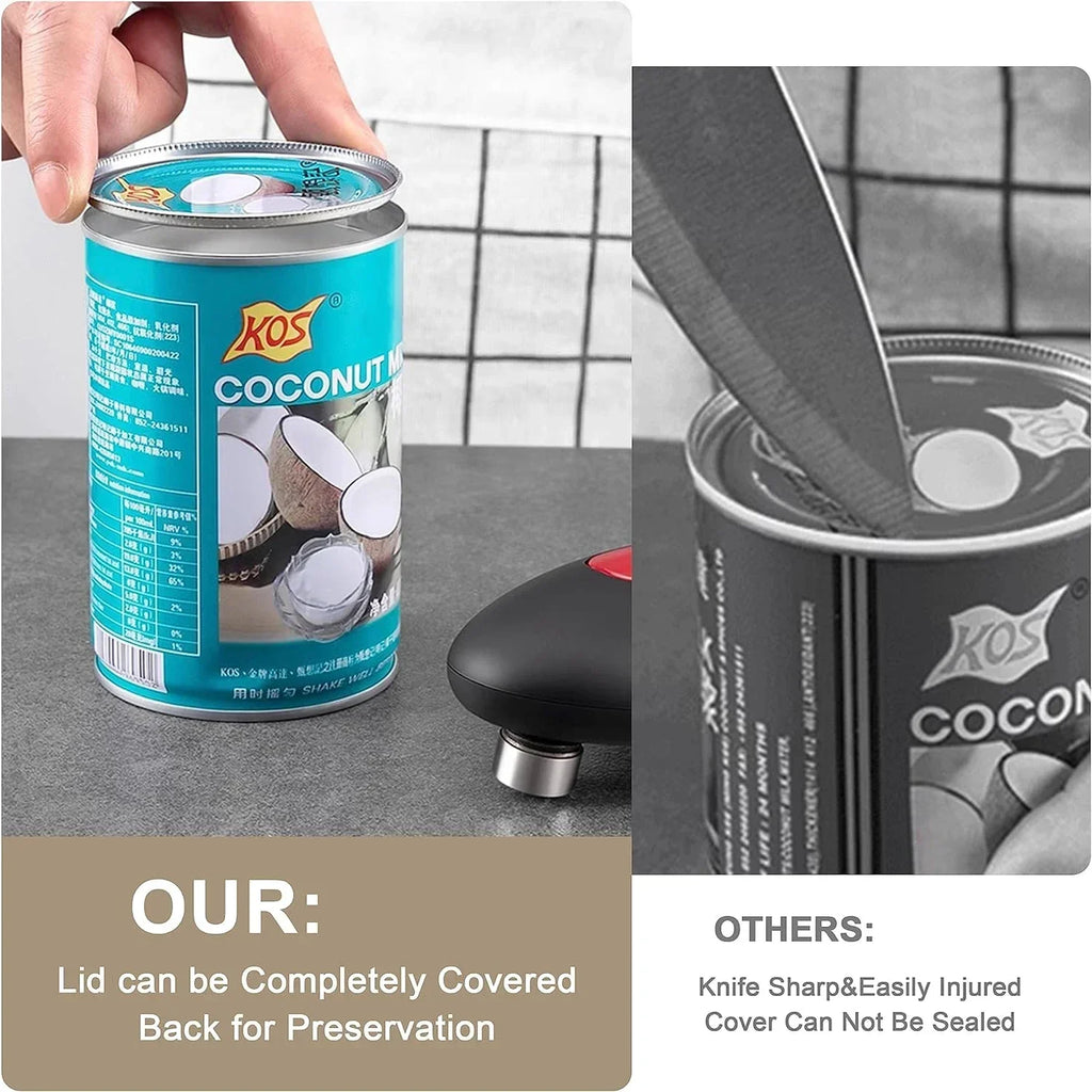 Electric Can Opener One Touch Automatic Jar Bottle Can Open Machine Battery Operated Handheld Sharp Edge Opener Kitchen Gadget