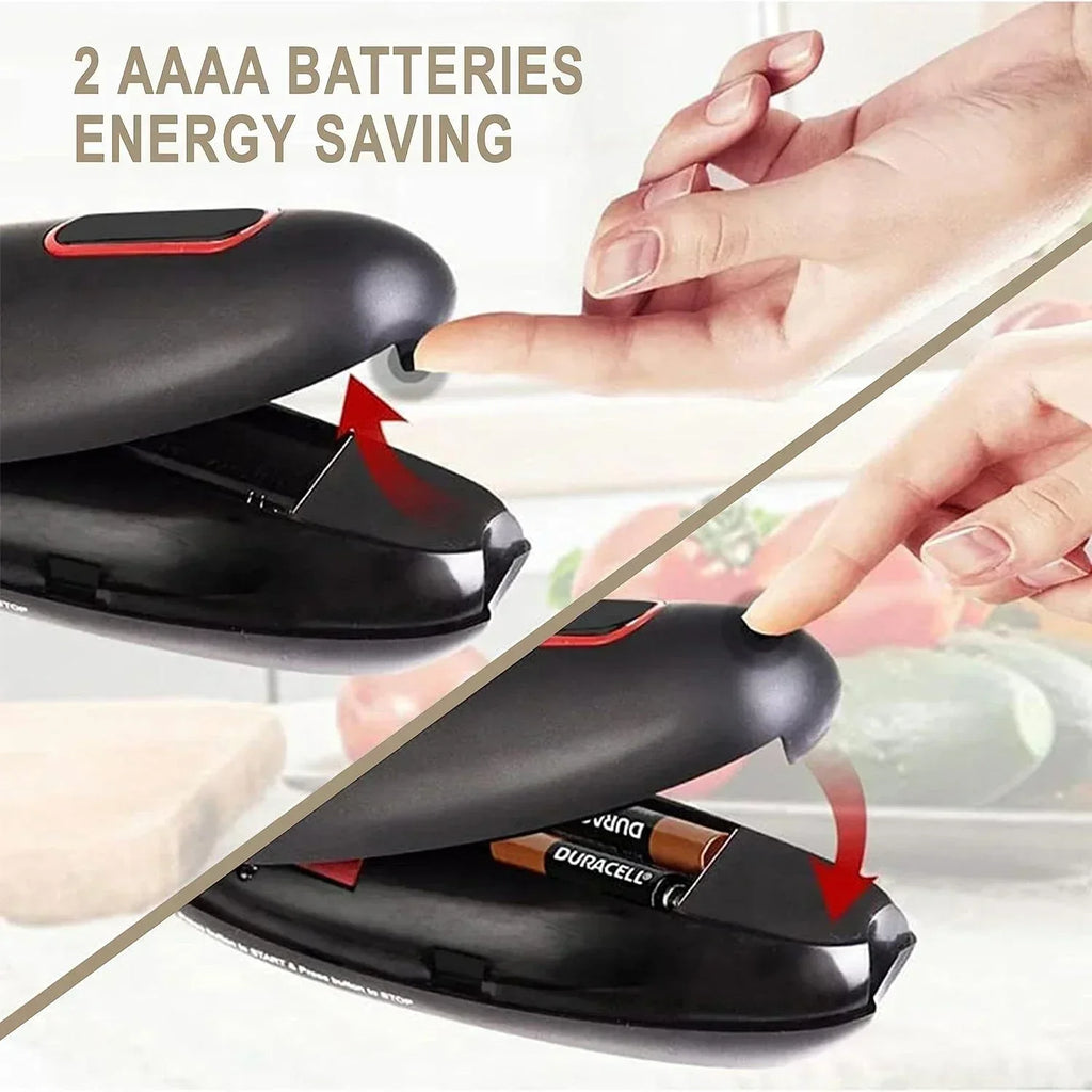 Electric Can Opener One Touch Automatic Jar Bottle Can Open Machine Battery Operated Handheld Sharp Edge Opener Kitchen Gadget